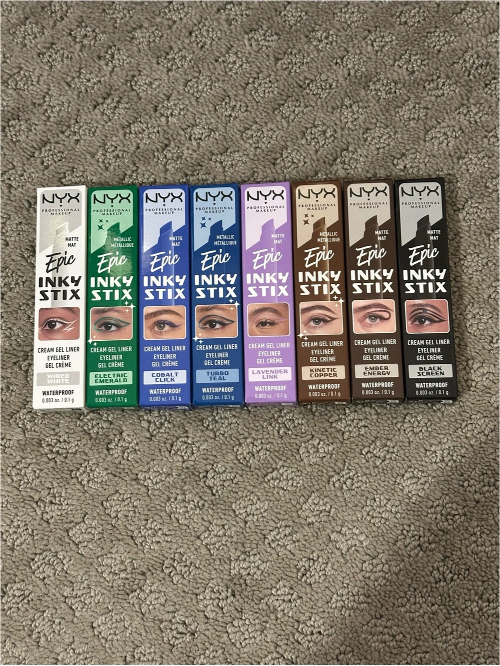 BRAND NEW NYX Epic Inky Stix Cream Gel Eyeliner Waterproof Bundle of 8 Shades